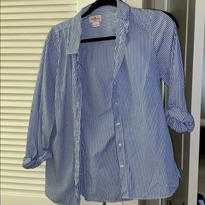 Blue and white striped shirt